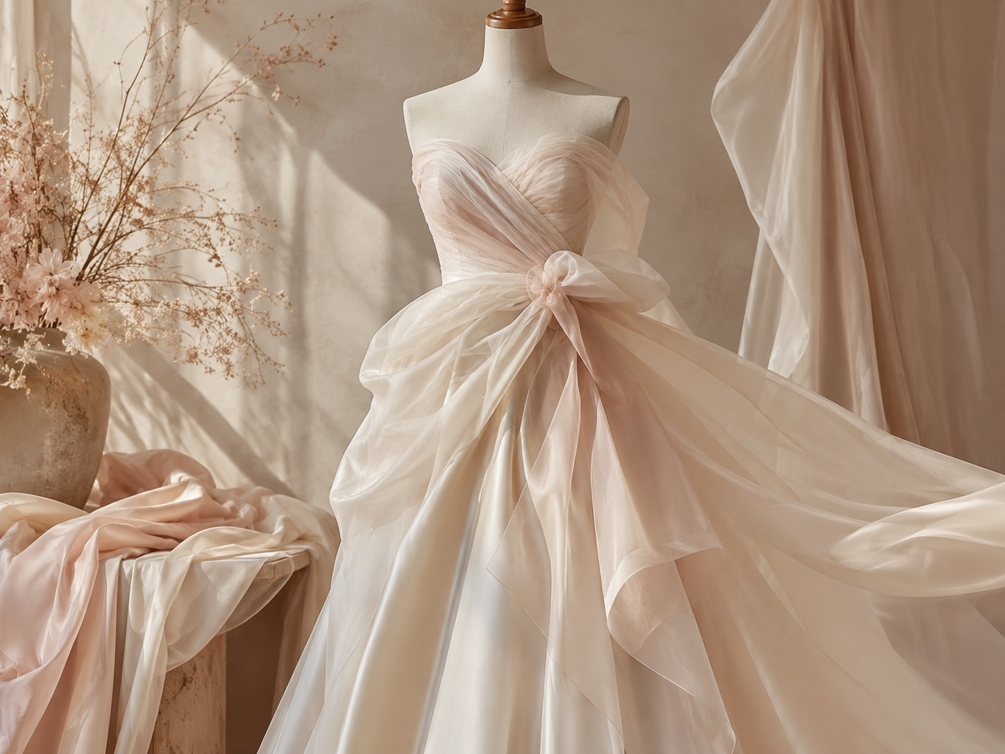 Bridal silk fabrics for wedding gowns and veils — MingSilk collection image