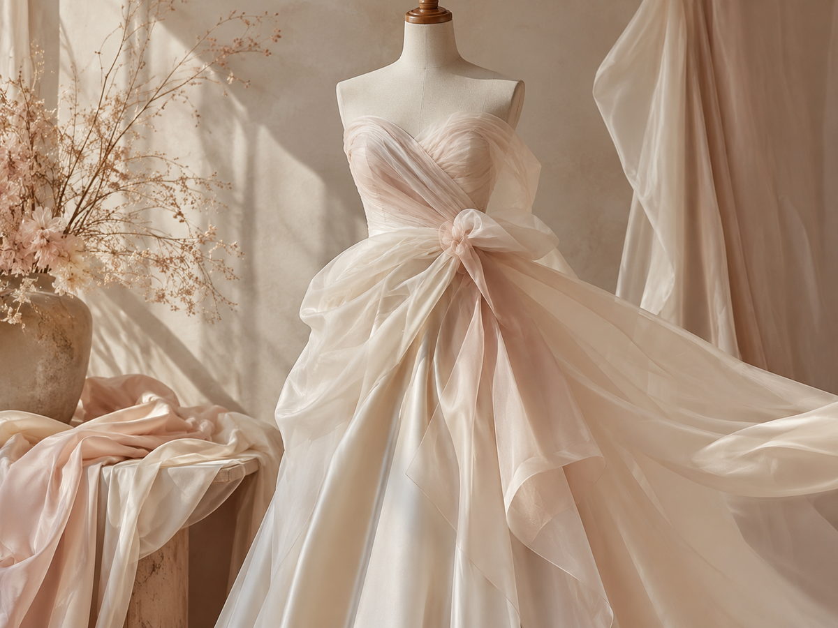Bridal silk fabrics for wedding gowns and veils — MingSilk collection image