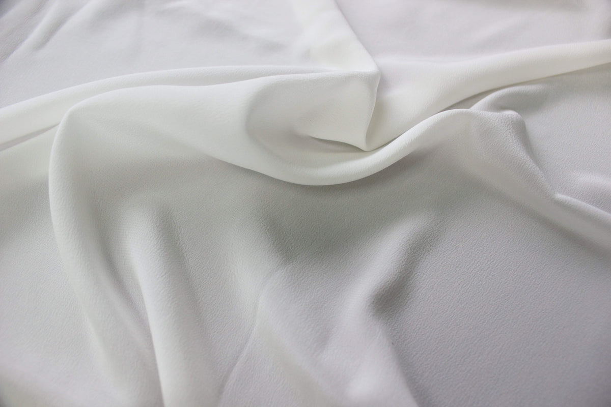 Wide view of MingSilk 18 momme silk Crepe de Chine with soft folds, fine texture and low lustre.