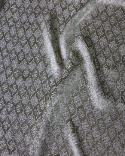 19 momme mulberry silk Sangbo jacquard satin RH-2395 showing woven geometric pattern and soft lustrous drape