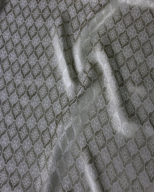19 momme mulberry silk Sangbo jacquard satin RH-2395 showing woven geometric pattern and soft lustrous drape