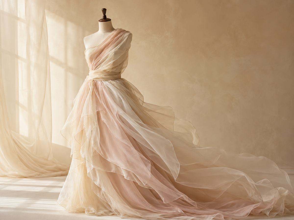 Layered silk georgette crepe fabric — MingSilk collection image