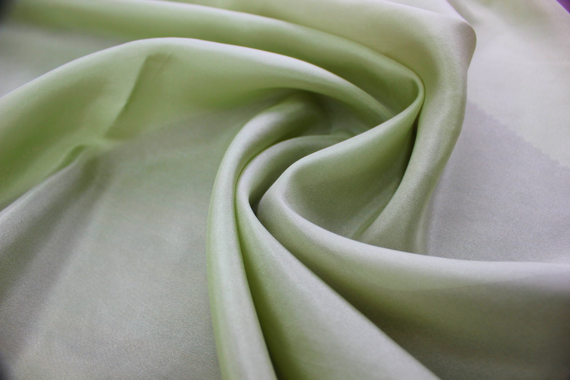 Light green silk Habotai fabric color reference made from 100% mulberry silk
