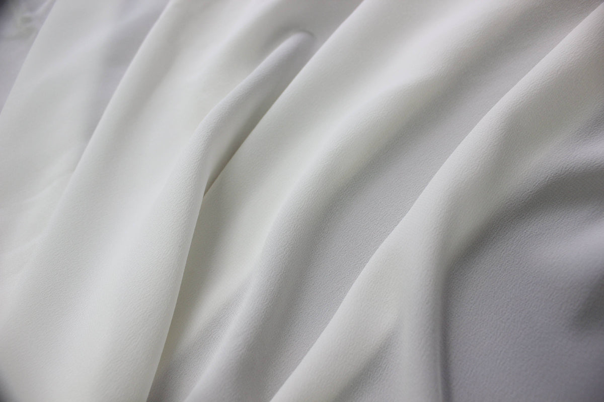 Flowing folds of MingSilk silk Crepe de Chine showing supple drape and medium body.