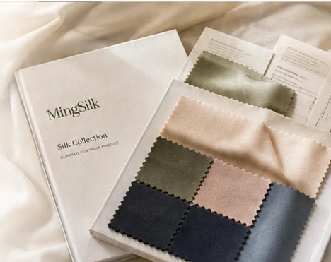 MingSilk silk sample book and fabric swatches